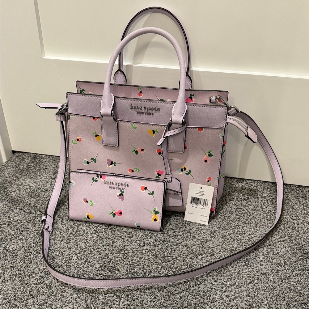 Kate Spade Cameron Floral Ditsy Medium Satchel + Large Bifold Wallet